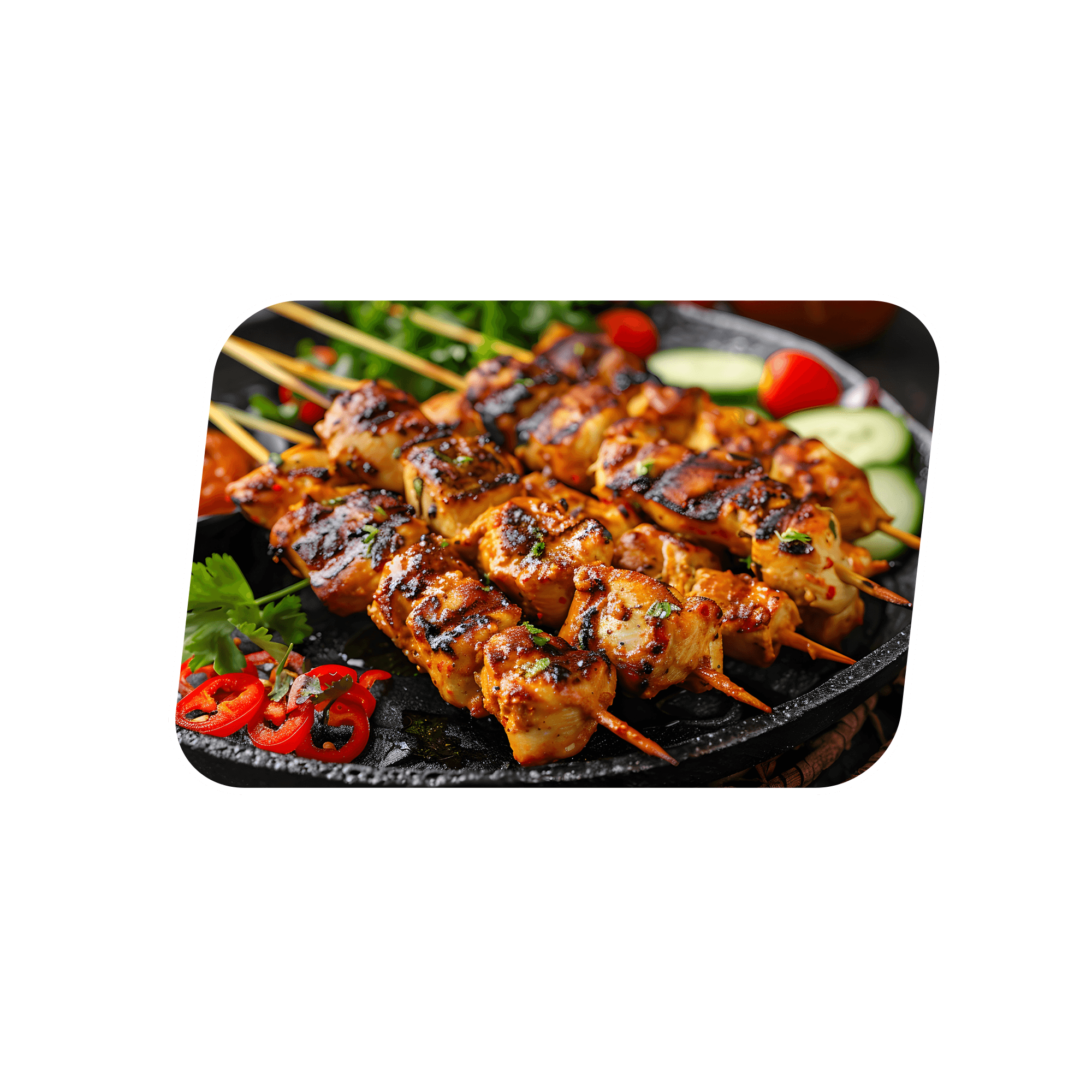 Grilled chicken skewers